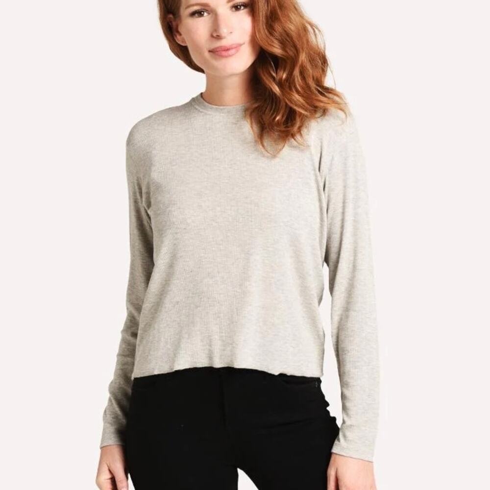 ATM Modal Rib Long Sleeve Crew Neck Boy Tee Large L